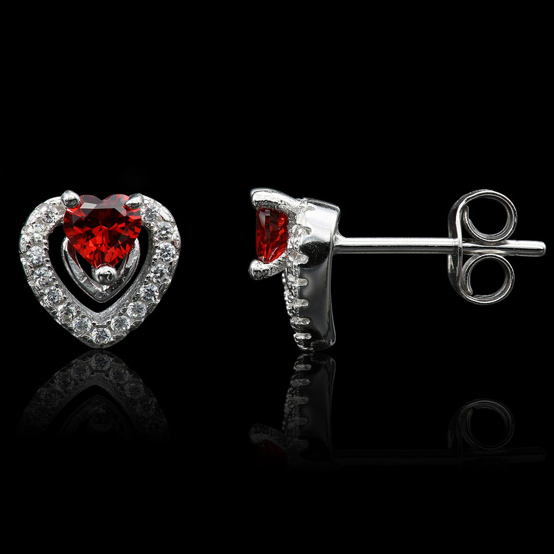 Sterling Silver Cubic Zirconia Halo Heart Earring NYE1109-1
