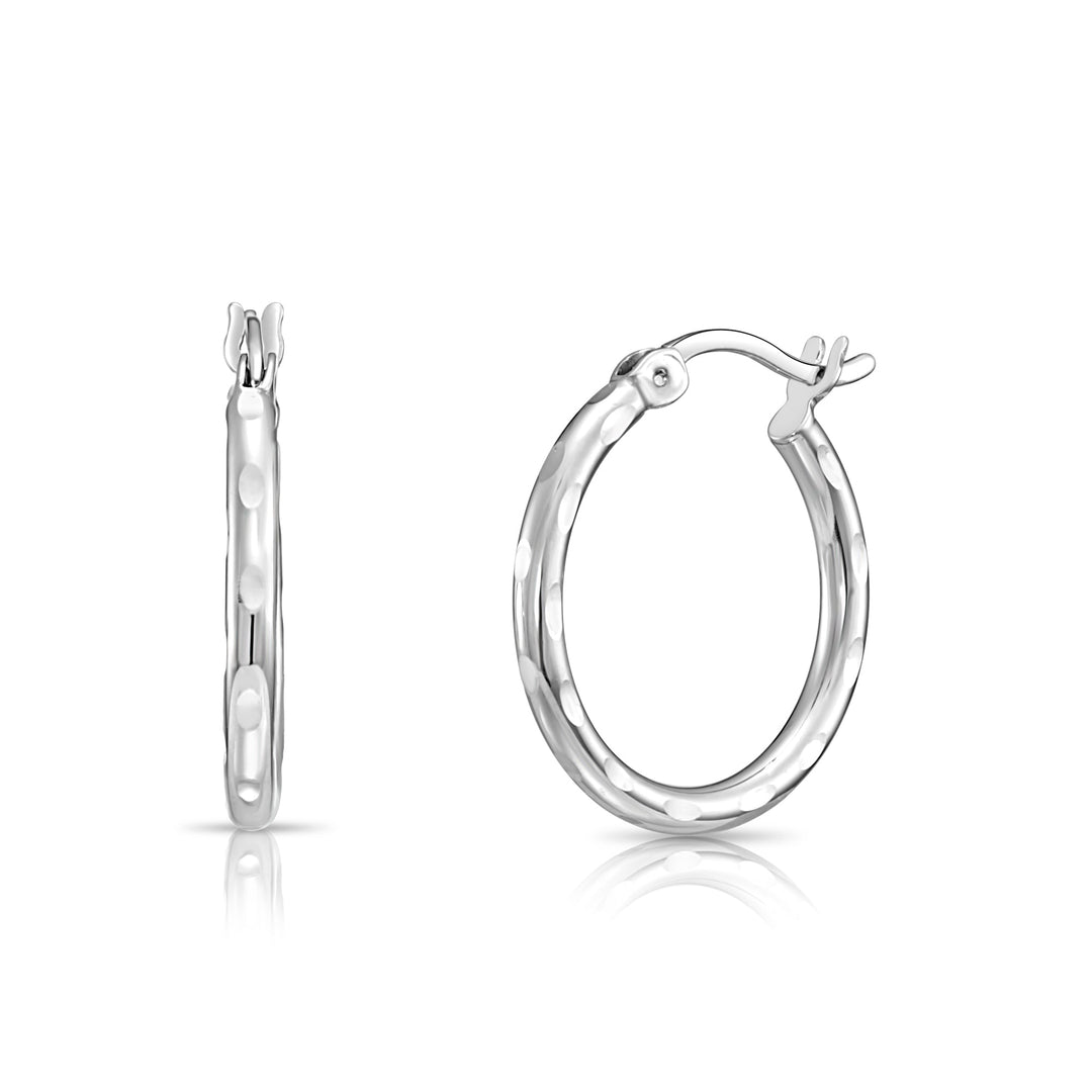 Diamond-cut Hoop in 925 Sterling Silver