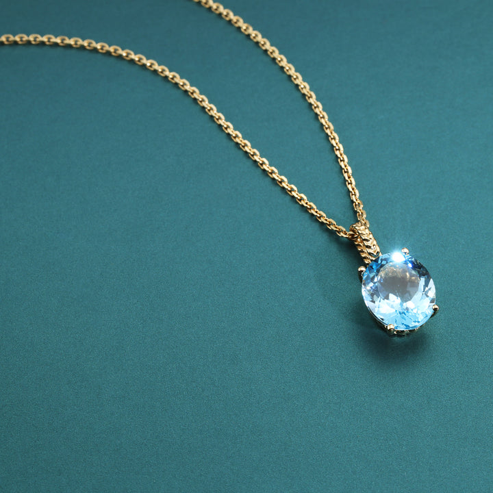 SKY BLUE MARINER GEMSTONE NECKLACE