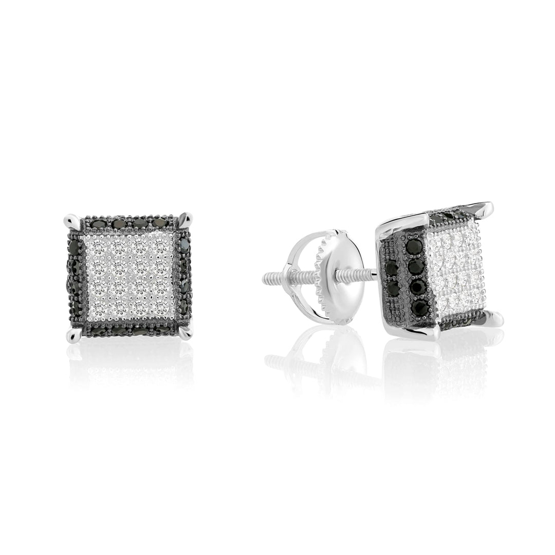 Sterling Silver Square Cubic Zirconia Stud Earring