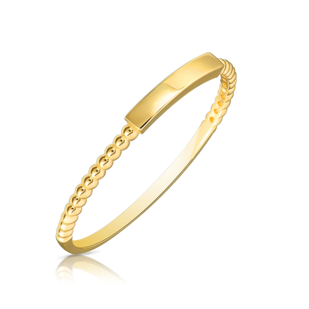 14k Yellow Gold Stackable Bar Ring  - NYKR0128
