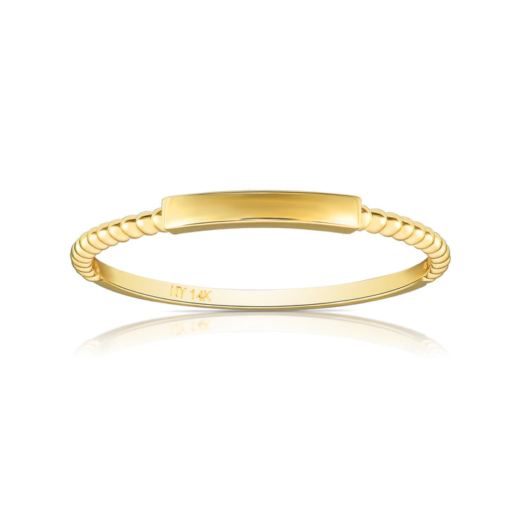 14k Yellow Gold Stackable Bar Ring  - NYKR0128