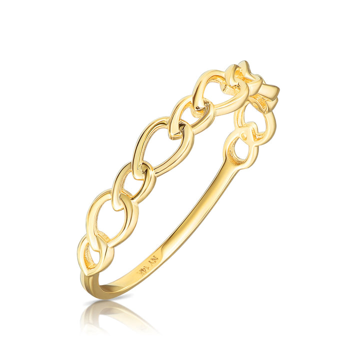 14k Yellow Gold Stackable Cuban Link Ring - NYKR1022
