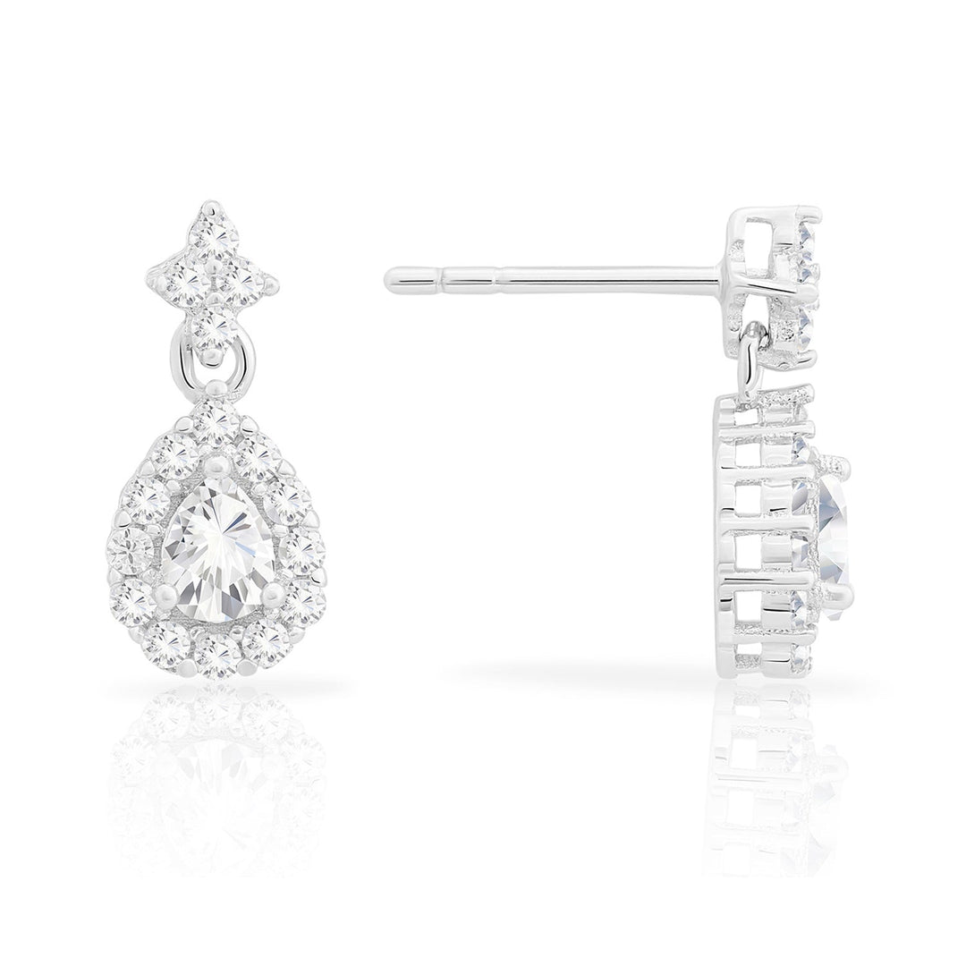 Sterling Silver & Cubic Zirconia Dangling Stud Earring
