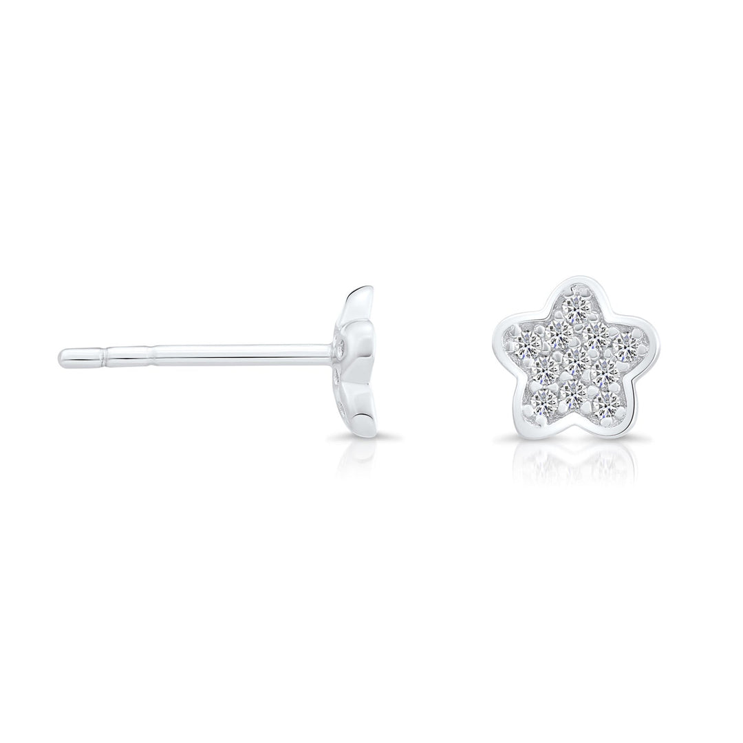 Sterling Silver Cubic Zirconia Star Stud Earring