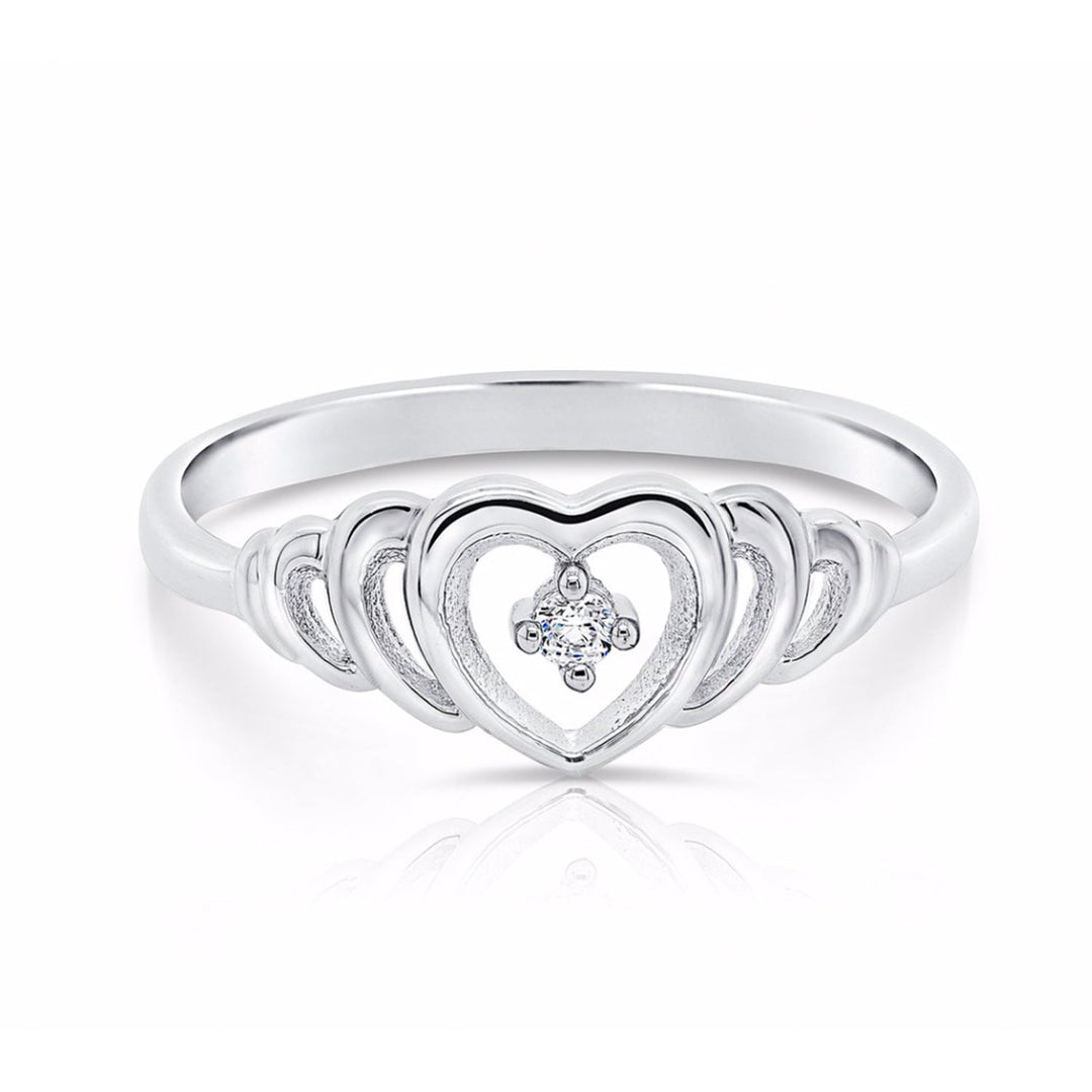 Sterling Silver Cubic Zirconia Heart Ring