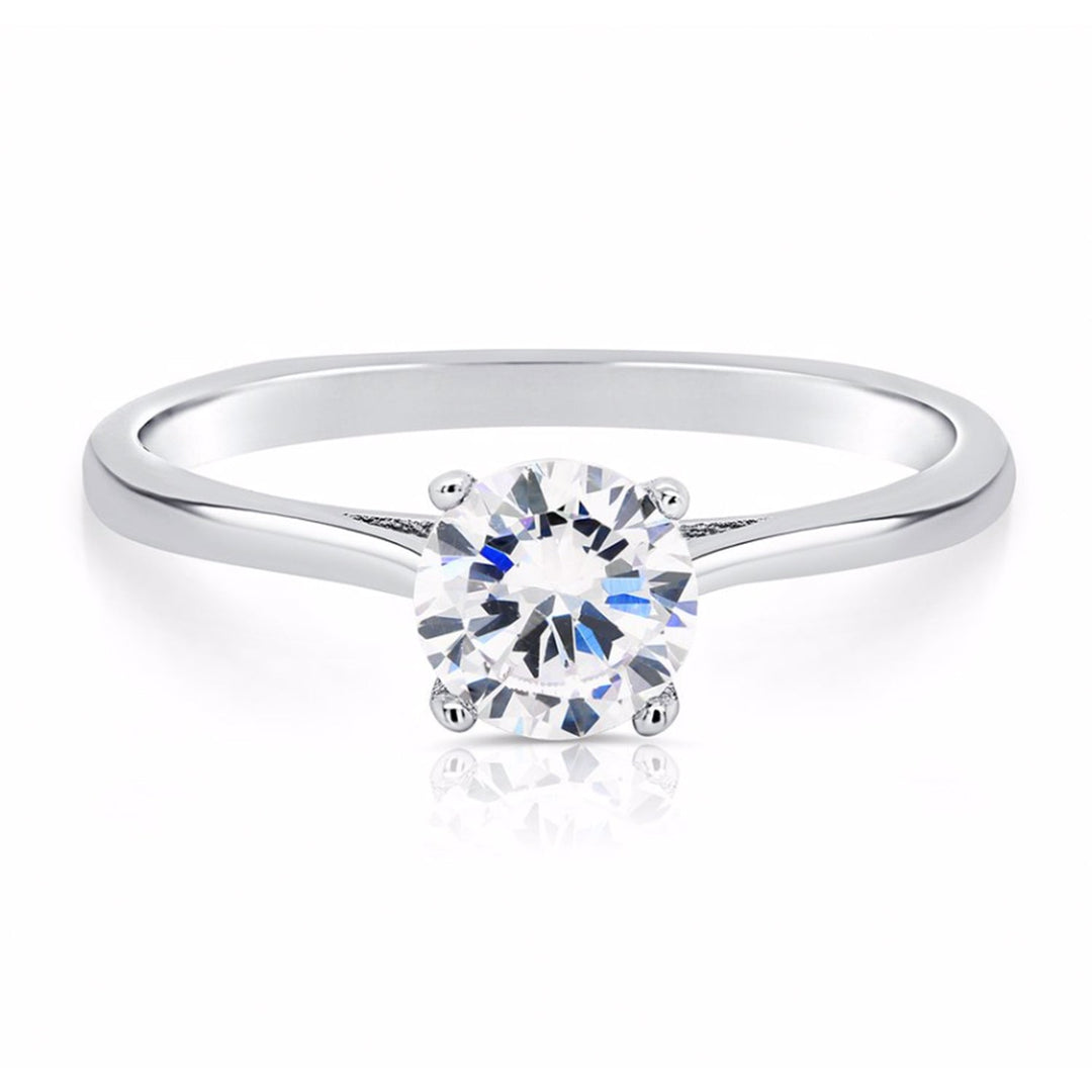 Sterling Silver Cubic Zirconia Engagement Ring NYR9430