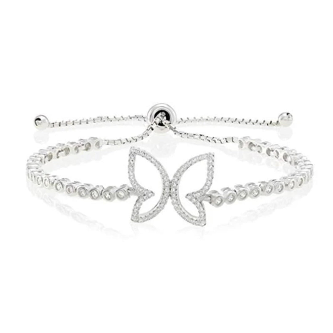 Sterling Silver Butterfly Adjustable Bracelet