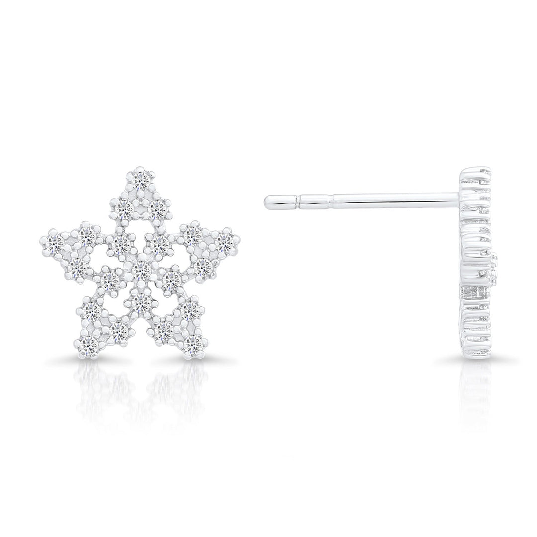Sterling Silver & Cubic Zirconia Star Stud Earring