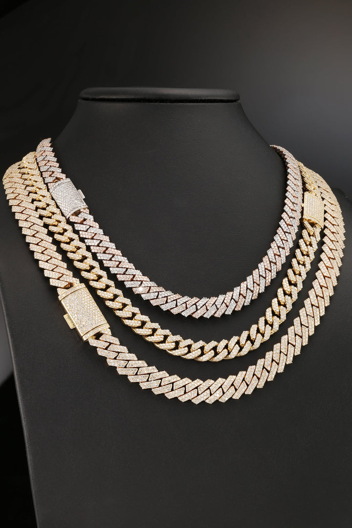 Solid Gold Full Diamond Cuban Link Chains