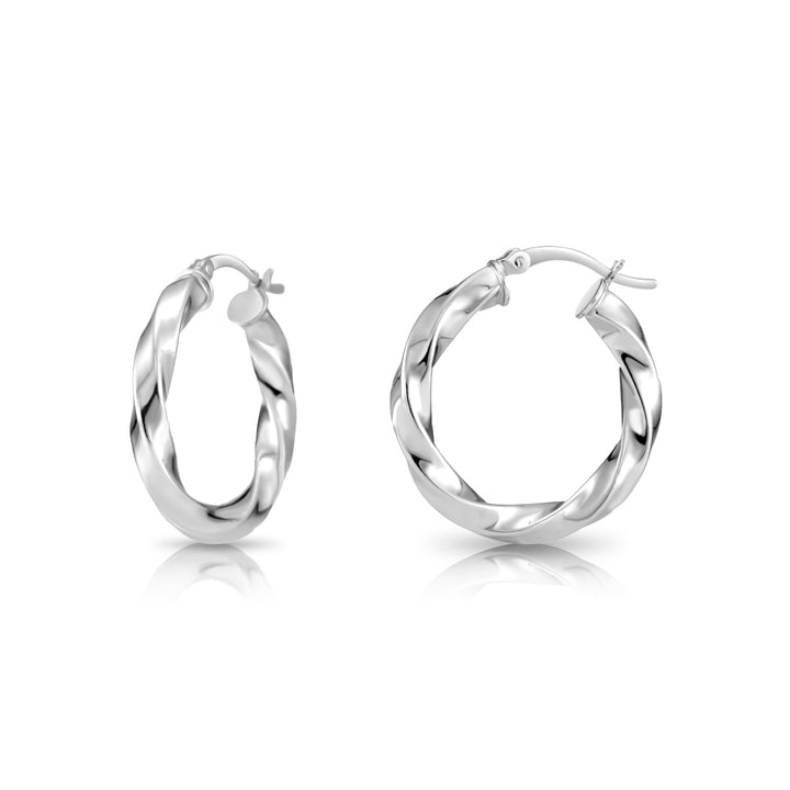925 Sterling Silver Twisted Hoop Earrings