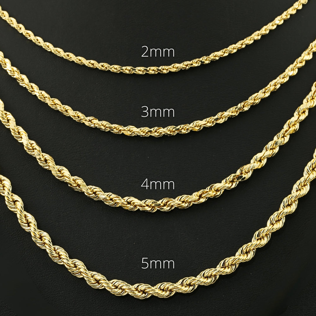 10K Yellow Gold Rope Chain and Bracelet