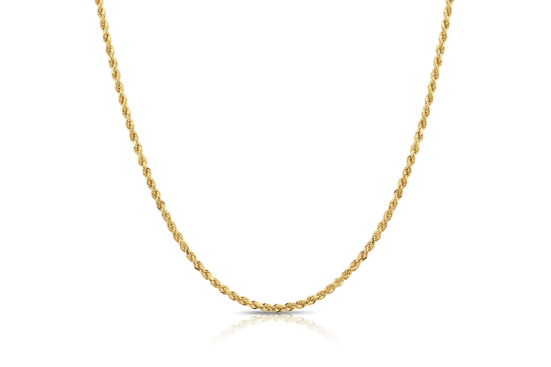 925 Sterling Silver Rope Chain - Gold Plated