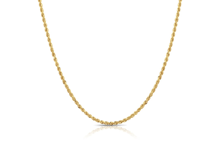 925 Sterling Silver Rope Chain - Gold Plated
