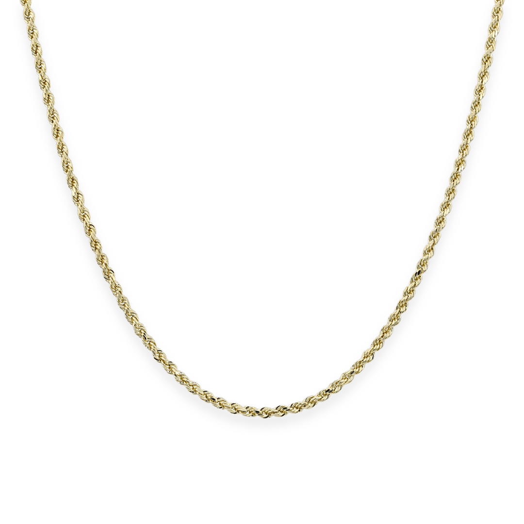 10K Yellow Gold Rope Chain and Bracelet