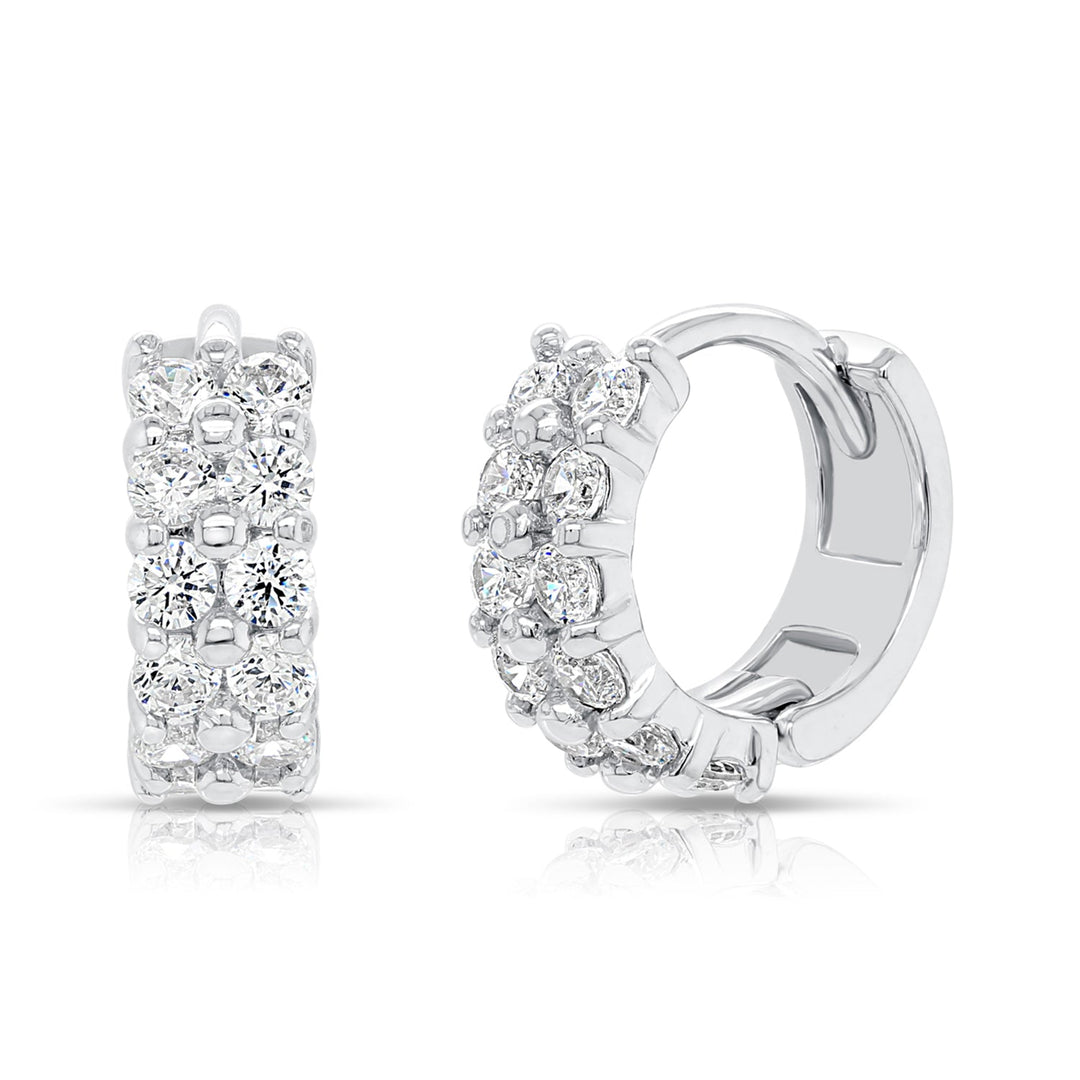 925 Sterling Silver Cubic Zirconia Huggie Hoops