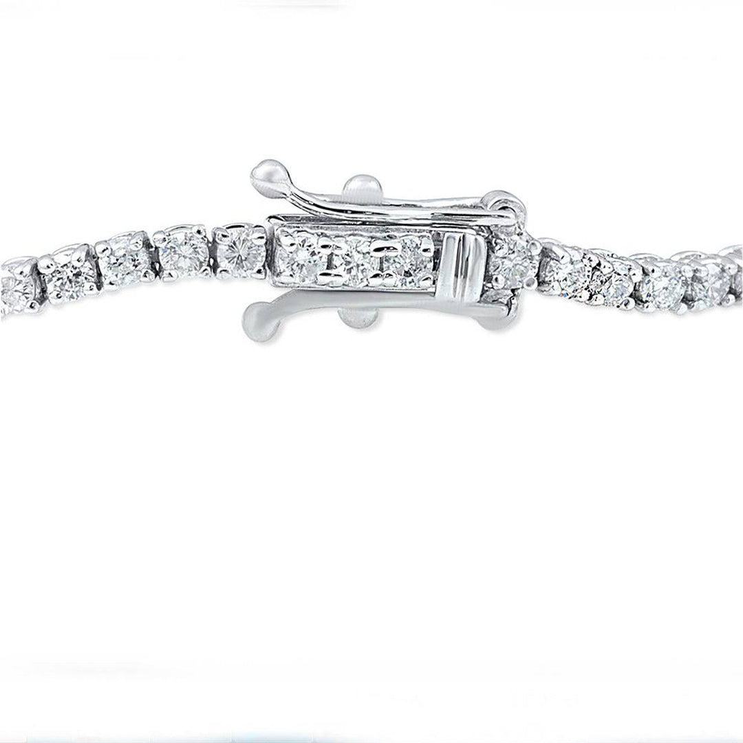 14K White Gold 4 Prong Round CVD Lab Diamond Tennis Bracelet - 0.92 Cts