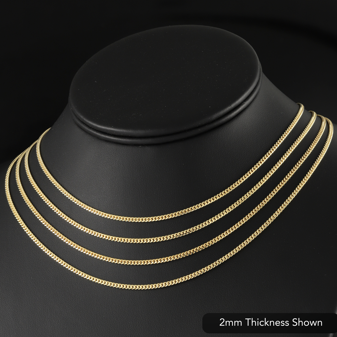 925 Sterling Silver Gold Plated Cuban Chain & Bracelet