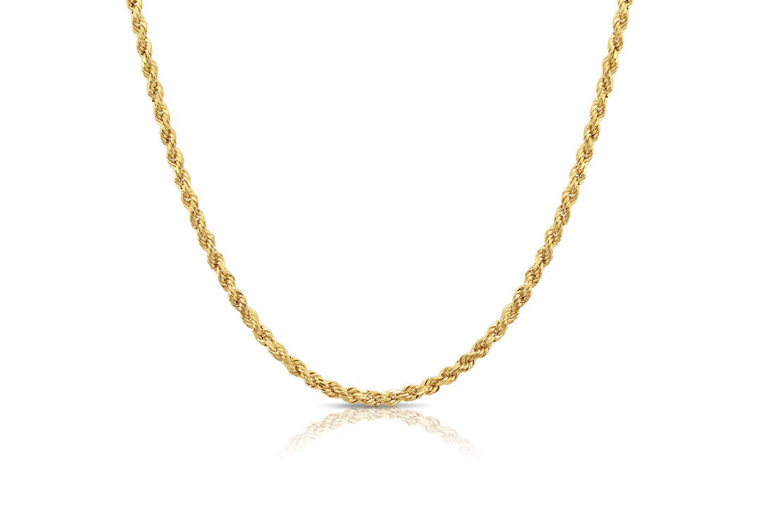 925 Sterling Silver Rope Chain - Gold Plated