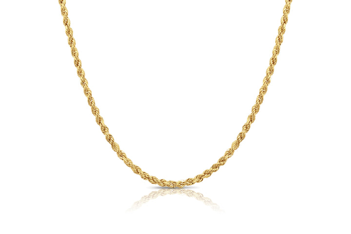 925 Sterling Silver Rope Chain - Gold Plated
