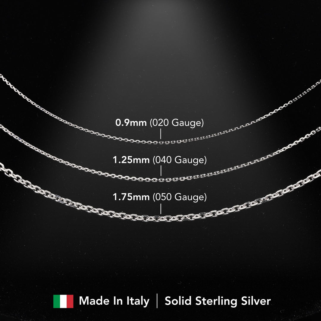 925 Sterling Silver Diamond-Cut Cable Chain - LIVE SILVER PRICE
