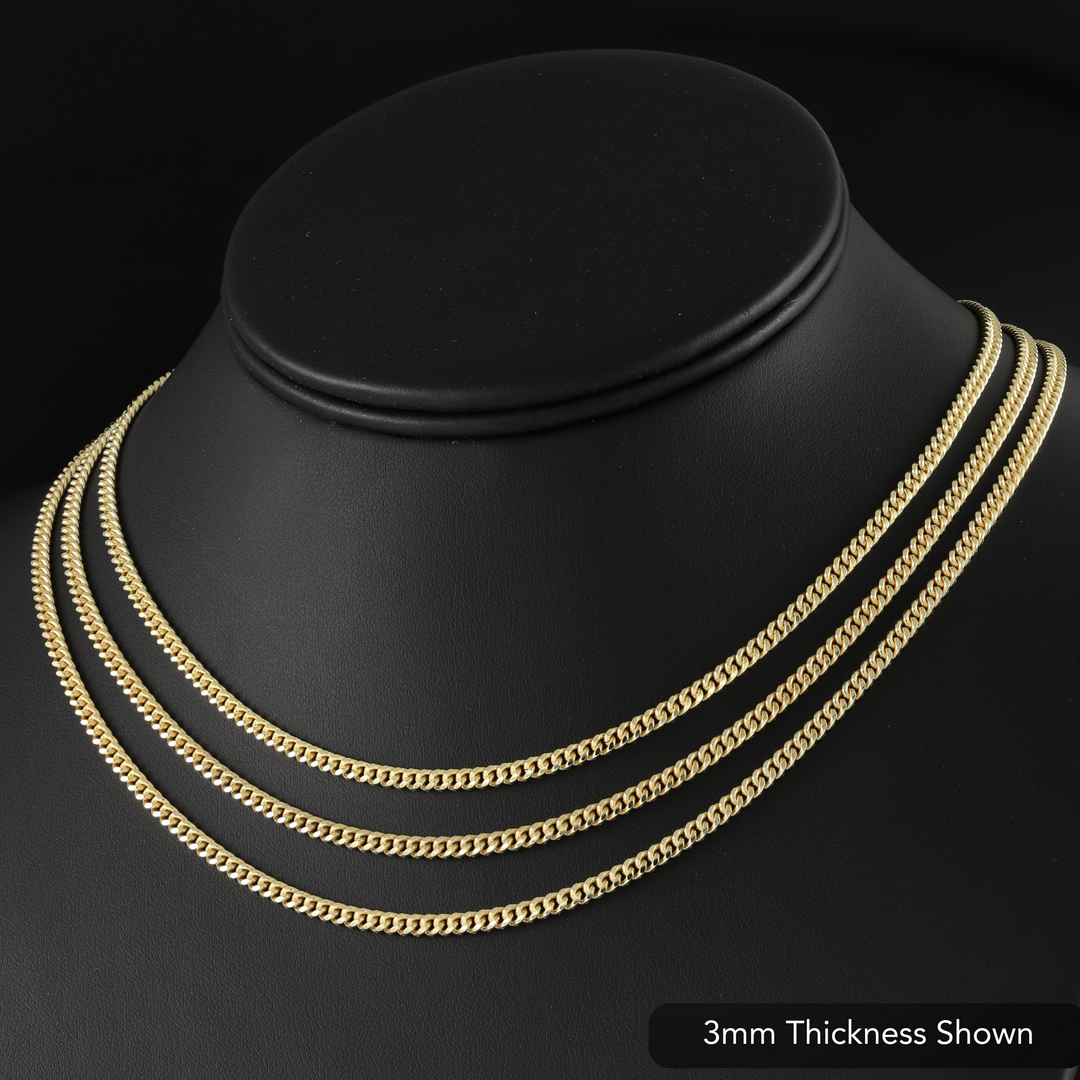 925 Sterling Silver Gold Plated Cuban Chain & Bracelet