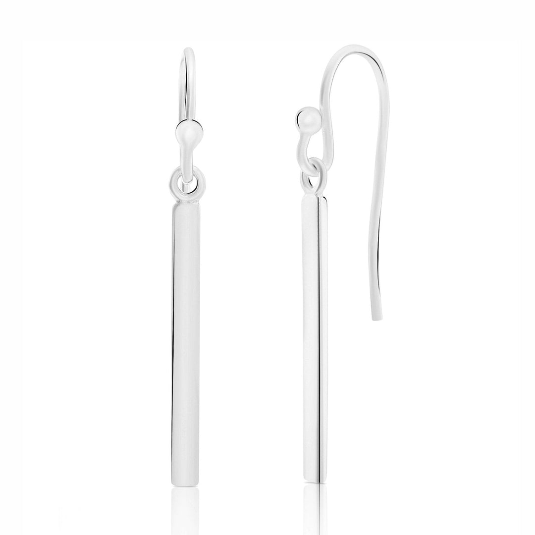 Sterling Silver Dangle Bar Earring, Yellow White and Rose
