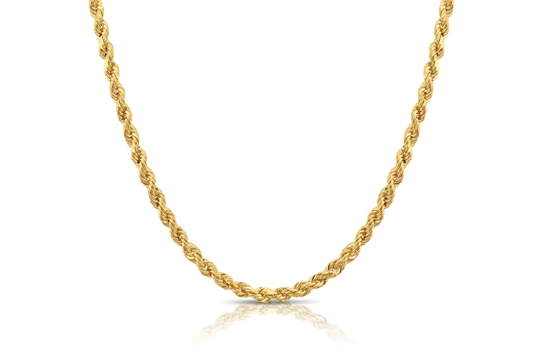 925 Sterling Silver Rope Chain - Gold Plated
