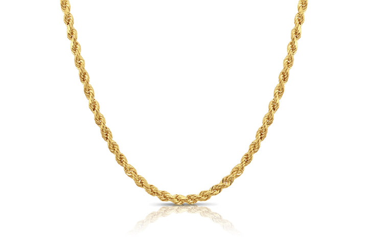 925 Sterling Silver Rope Chain - Gold Plated