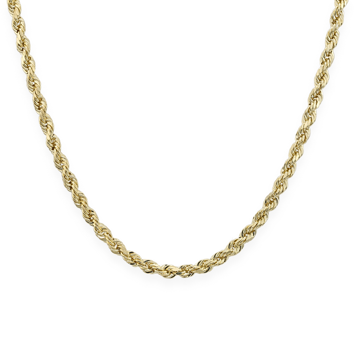 Lightweight 14K Yellow Gold Rope Chain and Bracelet