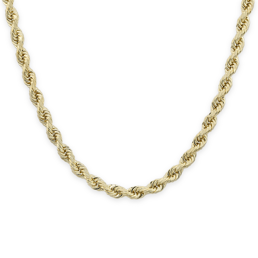 Lightweight 14K Yellow Gold Rope Chain and Bracelet