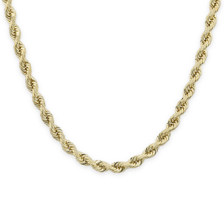Lightweight 14K Yellow Gold Rope Chain and Bracelet