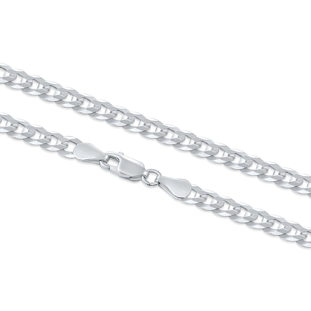 925 Curb Chain - Made in Italy - Rhodium Plated Sterling Silver - LIVE SILVER PRICE
