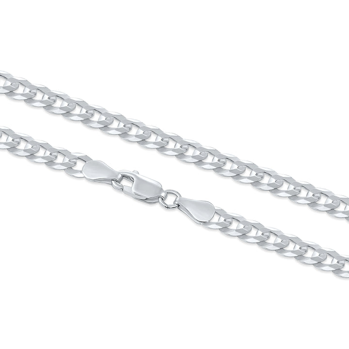925 Curb Chain - Made in Italy - Rhodium Plated Sterling Silver - LIVE SILVER PRICE