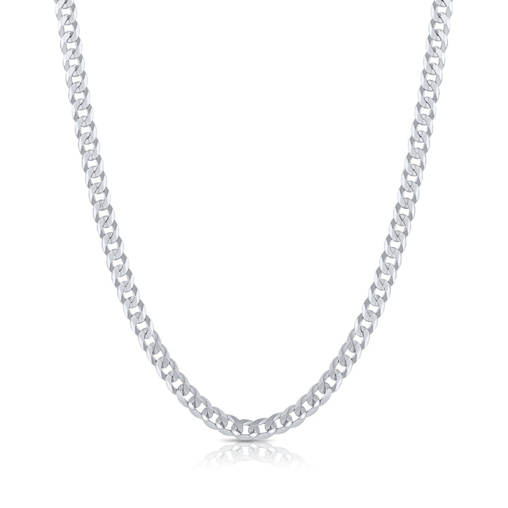 925 Curb Chain - Made in Italy - Rhodium Plated Sterling Silver - LIVE SILVER PRICE