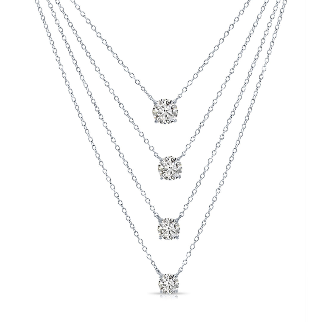 Sterling Silver Classic Cubic Zirconia Necklace (adjustable)