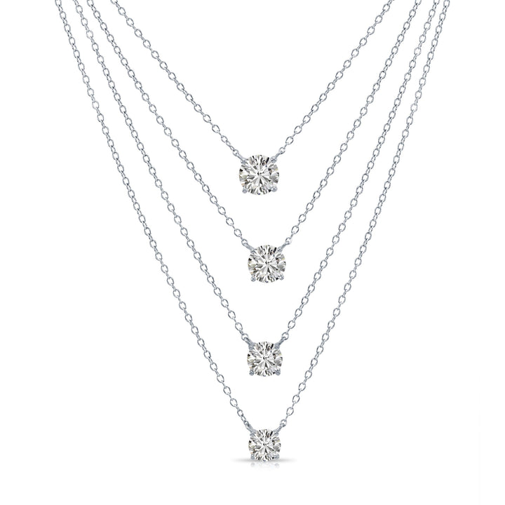 Sterling Silver Classic Cubic Zirconia Necklace (adjustable)