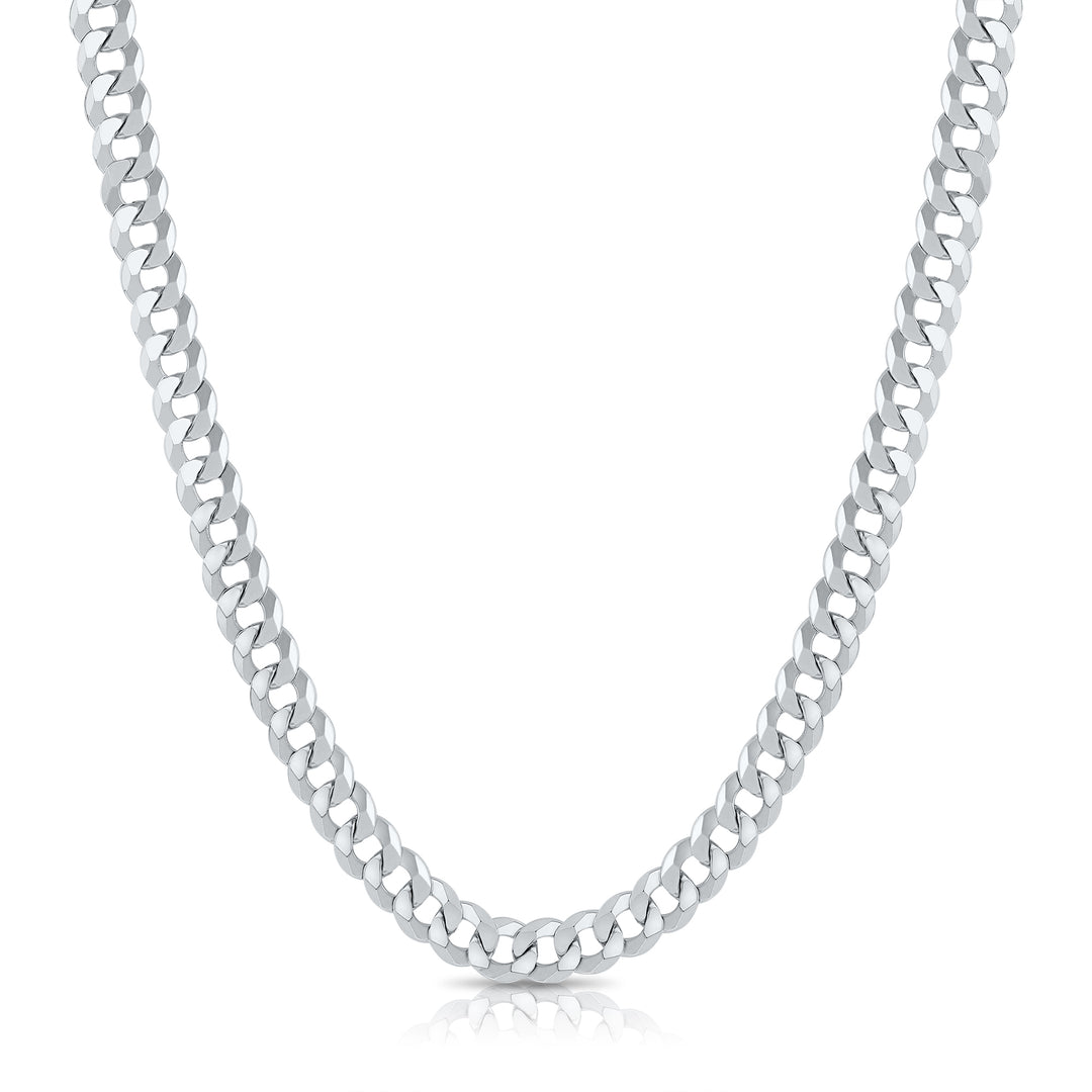 925 Curb Chain - Made in Italy - Rhodium Plated Sterling Silver - LIVE SILVER PRICE