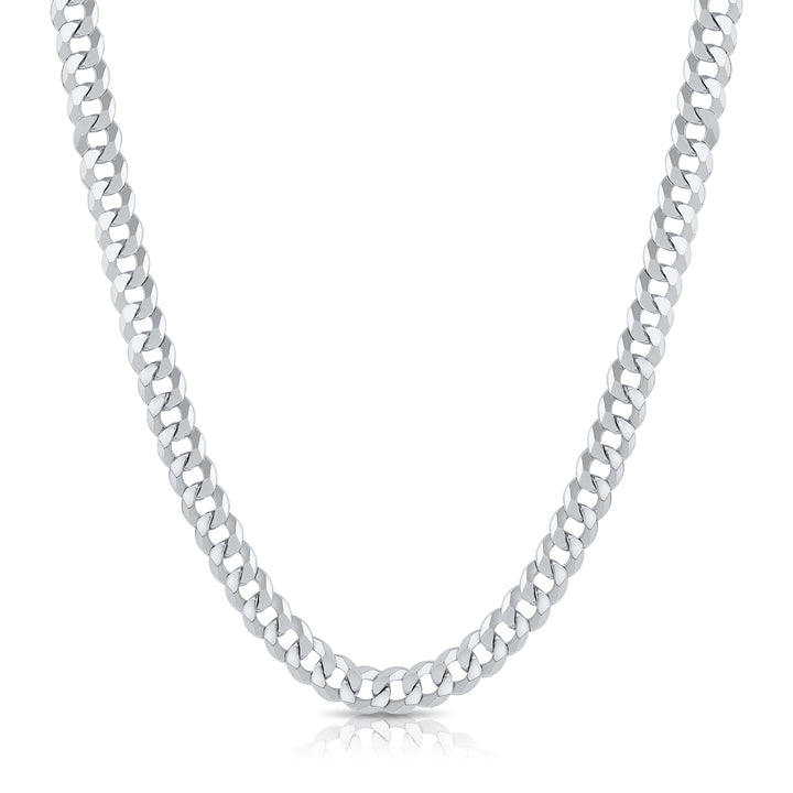 925 Curb Chain - Made in Italy - Rhodium Plated Sterling Silver - LIVE SILVER PRICE