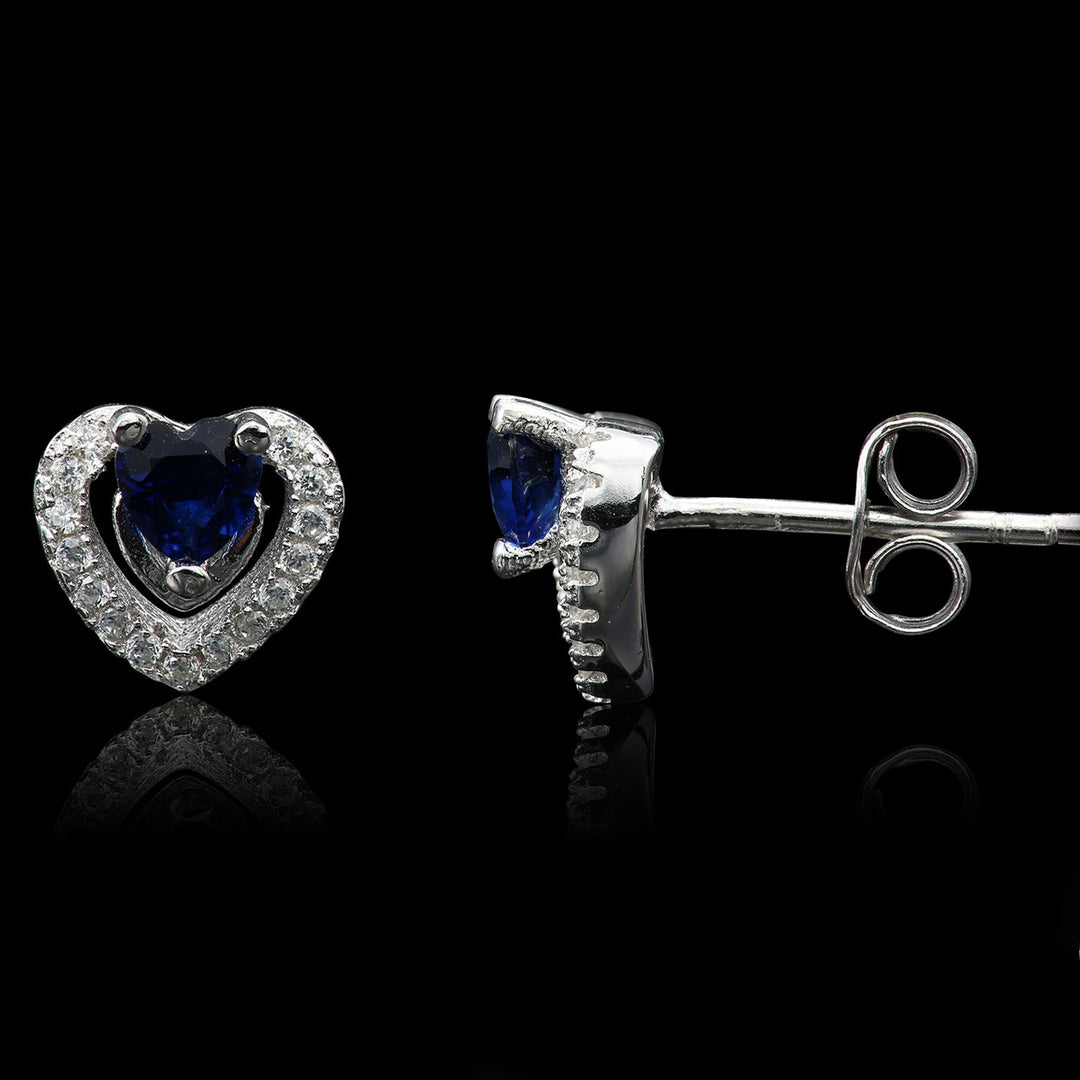 Sterling Silver Cubic Zirconia Halo Heart Earring NYE1109-9