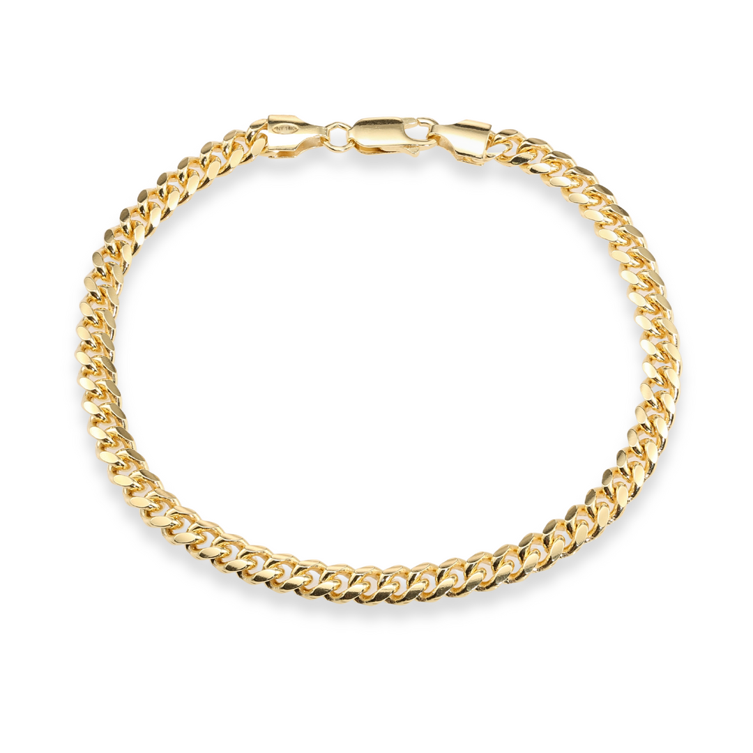 14K Yellow Gold Cuban Link Chain and Bracelet