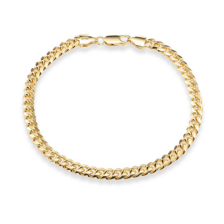 14K Yellow Gold Cuban Link Chain and Bracelet