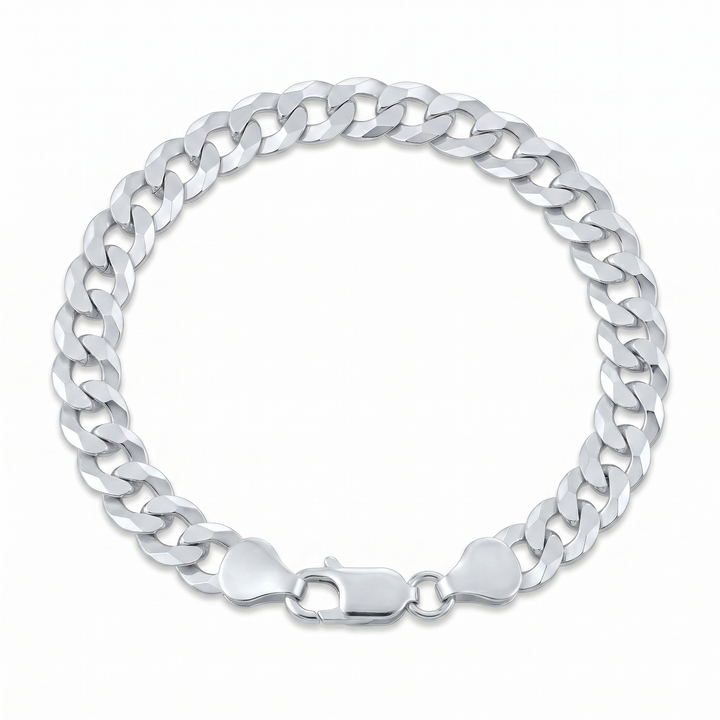 925 Curb Chain - Made in Italy - Rhodium Plated Sterling Silver - LIVE SILVER PRICE