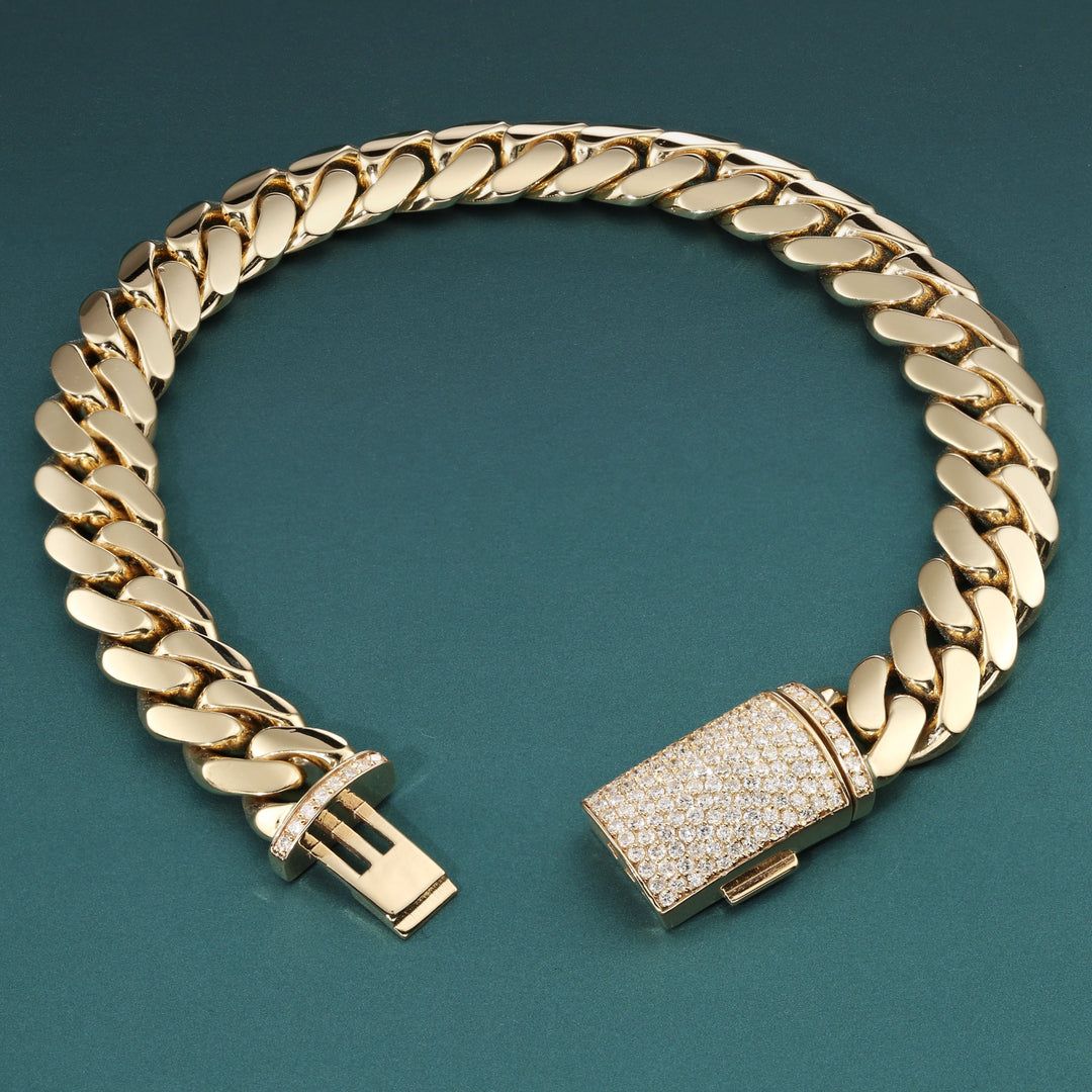 Solid Gold Full Diamond Cuban Link Chains