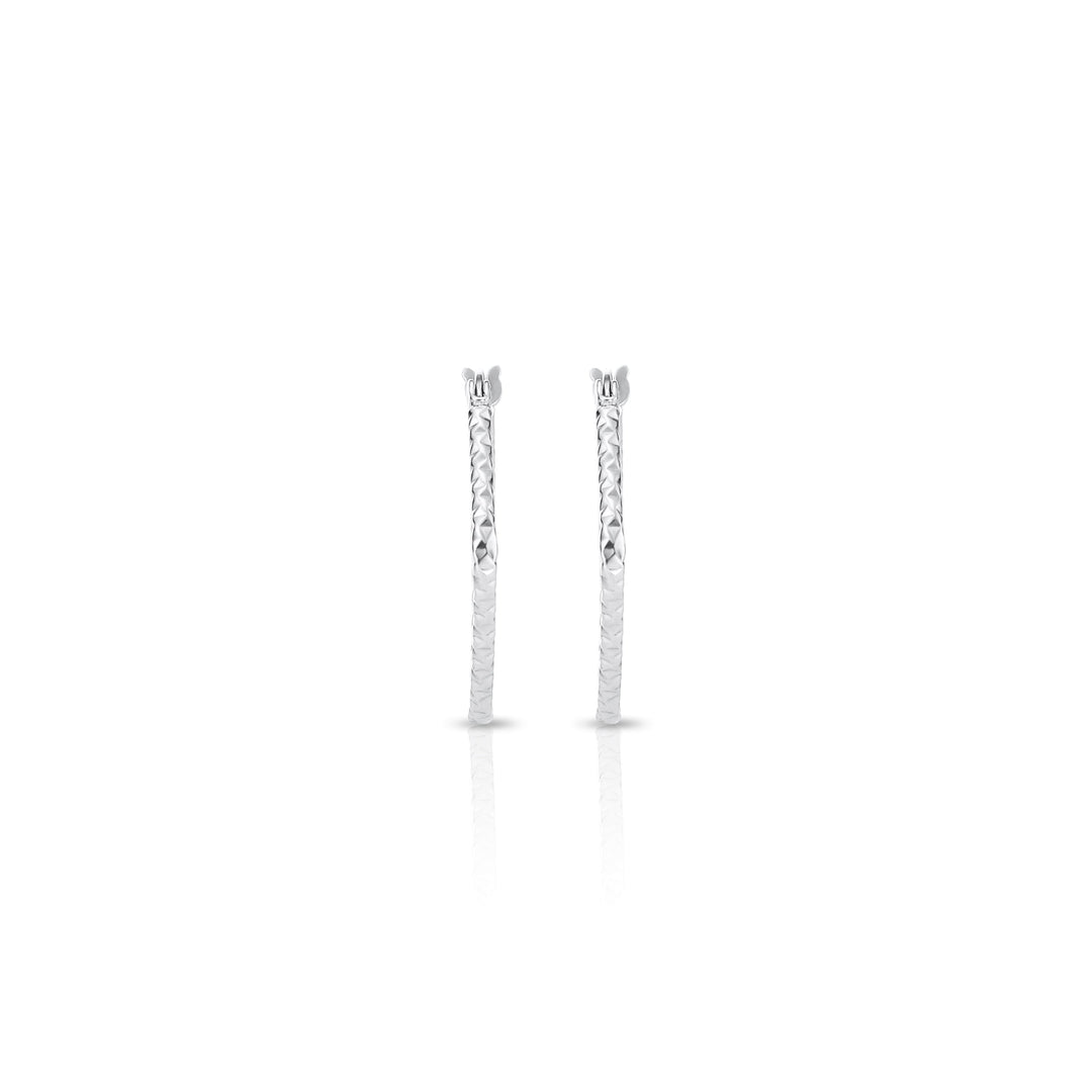 925 Sterling Silver Square Twisted Hoop Earrings