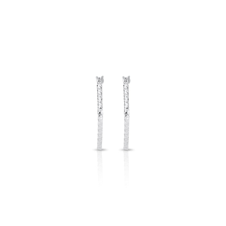 925 Sterling Silver Square Twisted Hoop Earrings