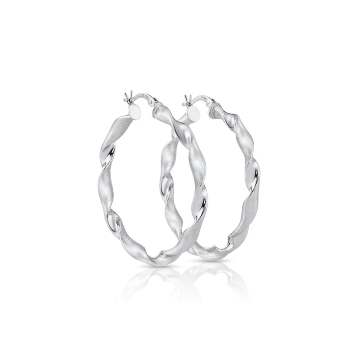 Luxury Twist Hoop in Sterling Silver