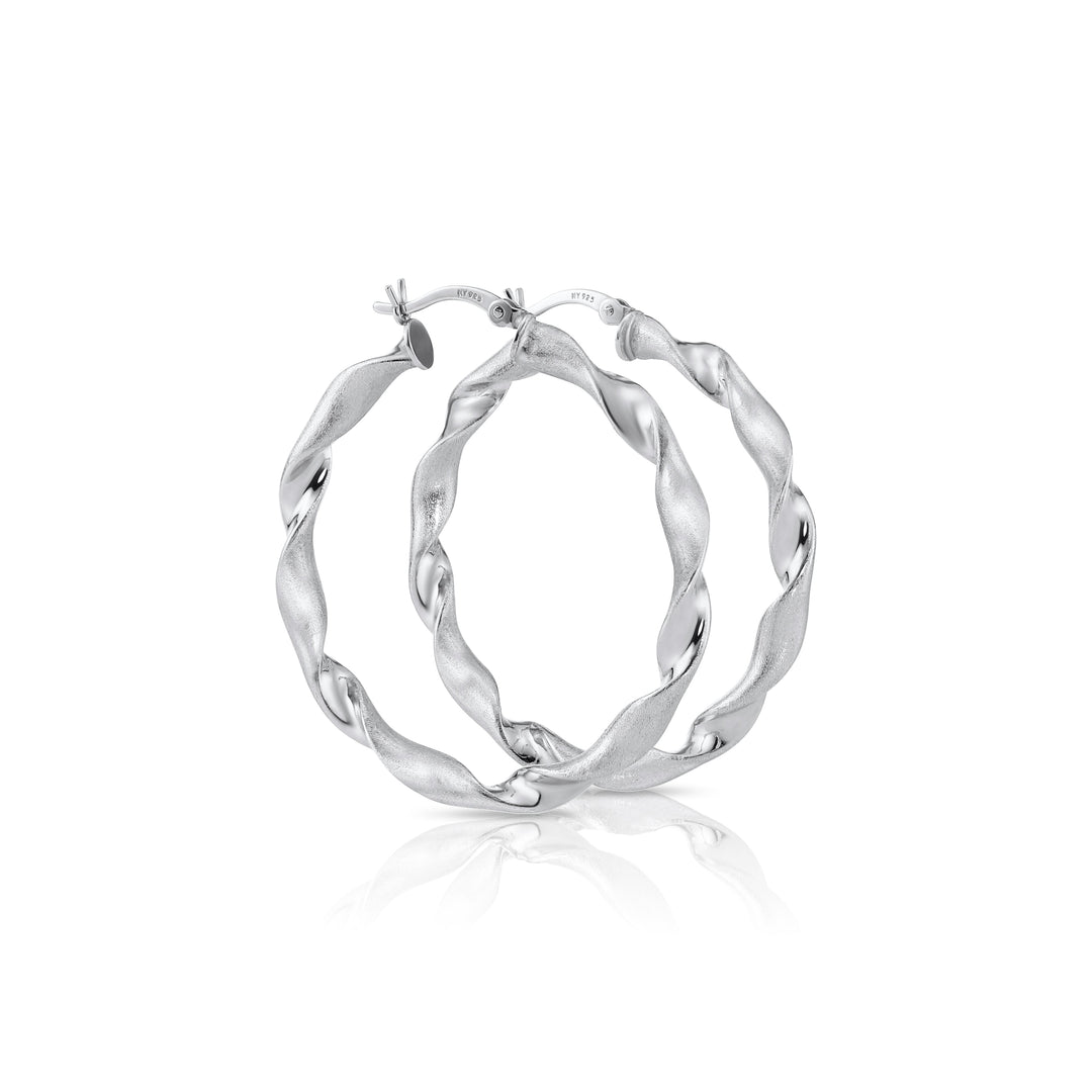 Luxury Twist Hoop in Sterling Silver