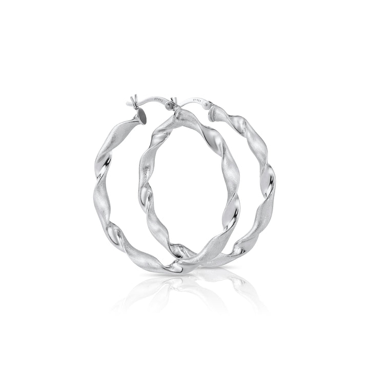 Luxury Twist Hoop in Sterling Silver