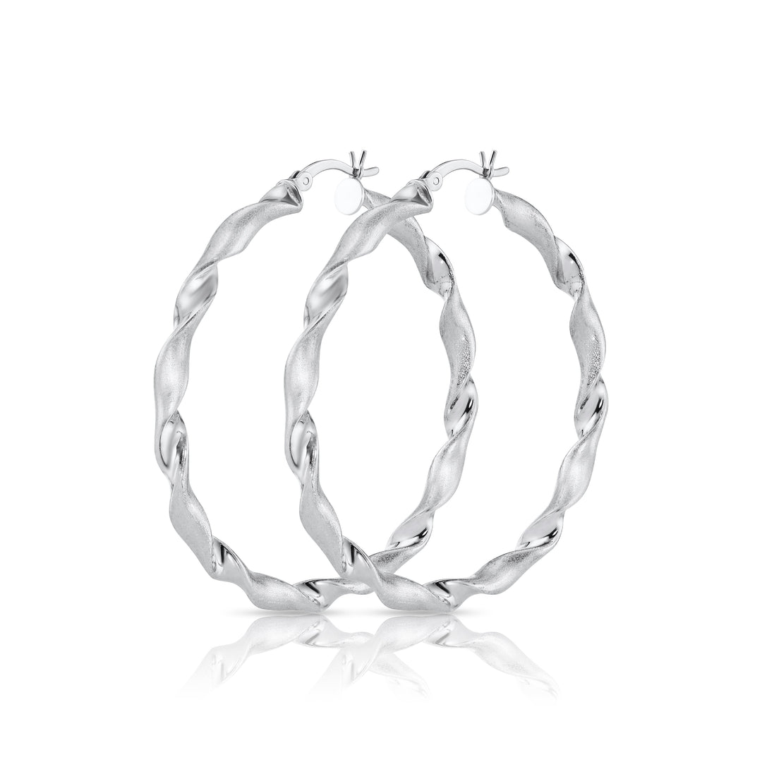 Luxury Twist Hoop in Sterling Silver